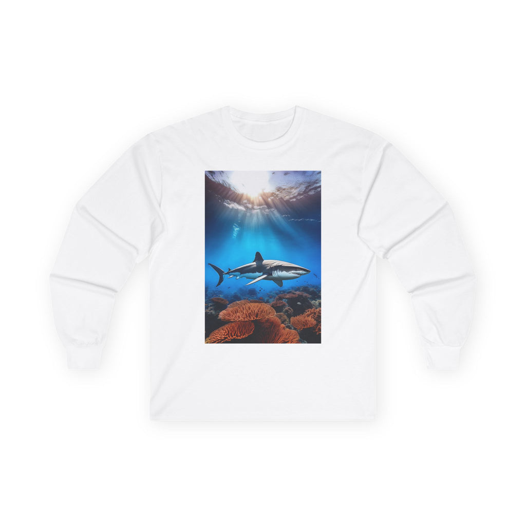 Shark Ocean Long Sleeve Tee — Underwater Reef Graphic Shirt
