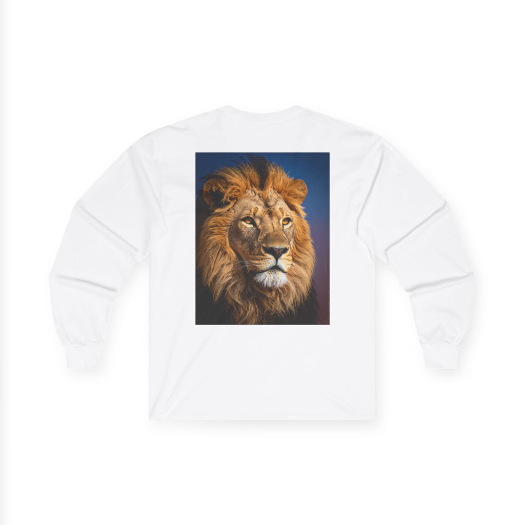 Lion Portrait Long Sleeve Tee — Majestic Wildlife Graphic Shirt
