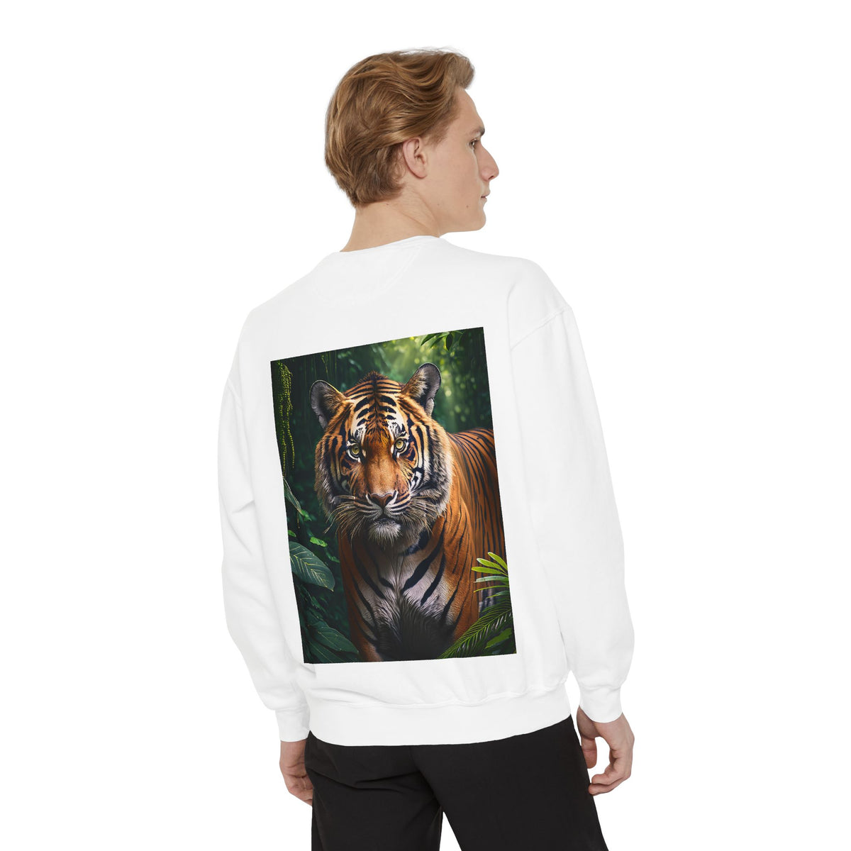 Tiger Portrait Sweatshirt — Realistic Jungle Tiger Graphic Crewneck