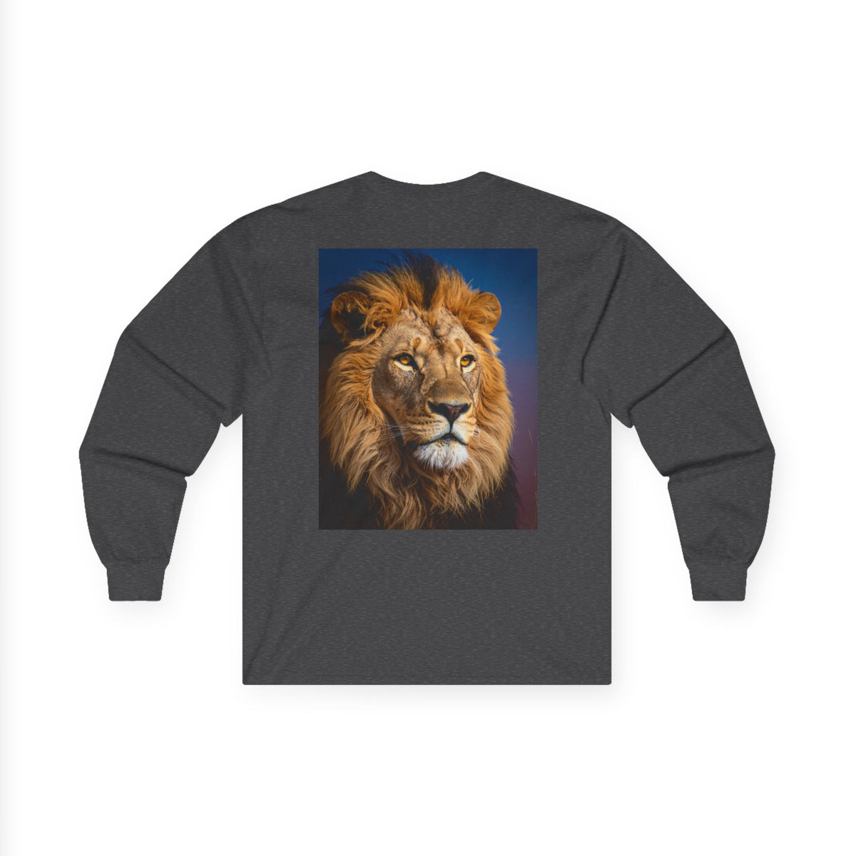 Lion Portrait Long Sleeve Tee — Majestic Wildlife Graphic Shirt