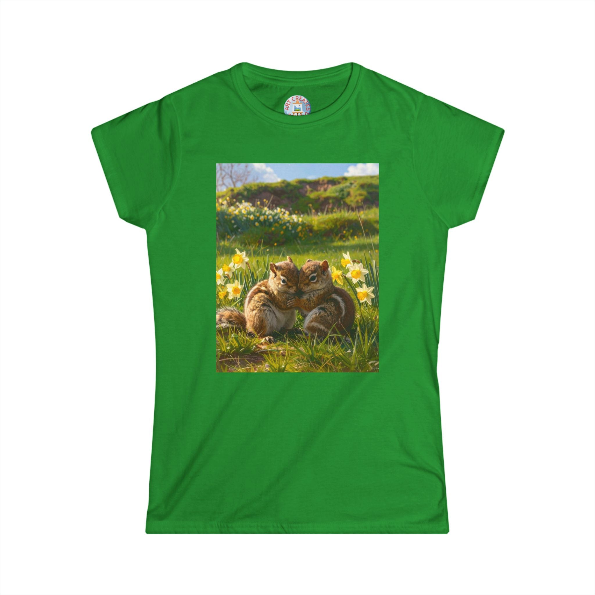 Chipmunks-Women's Crew Tee — Classic White Softstyle T-Shirt