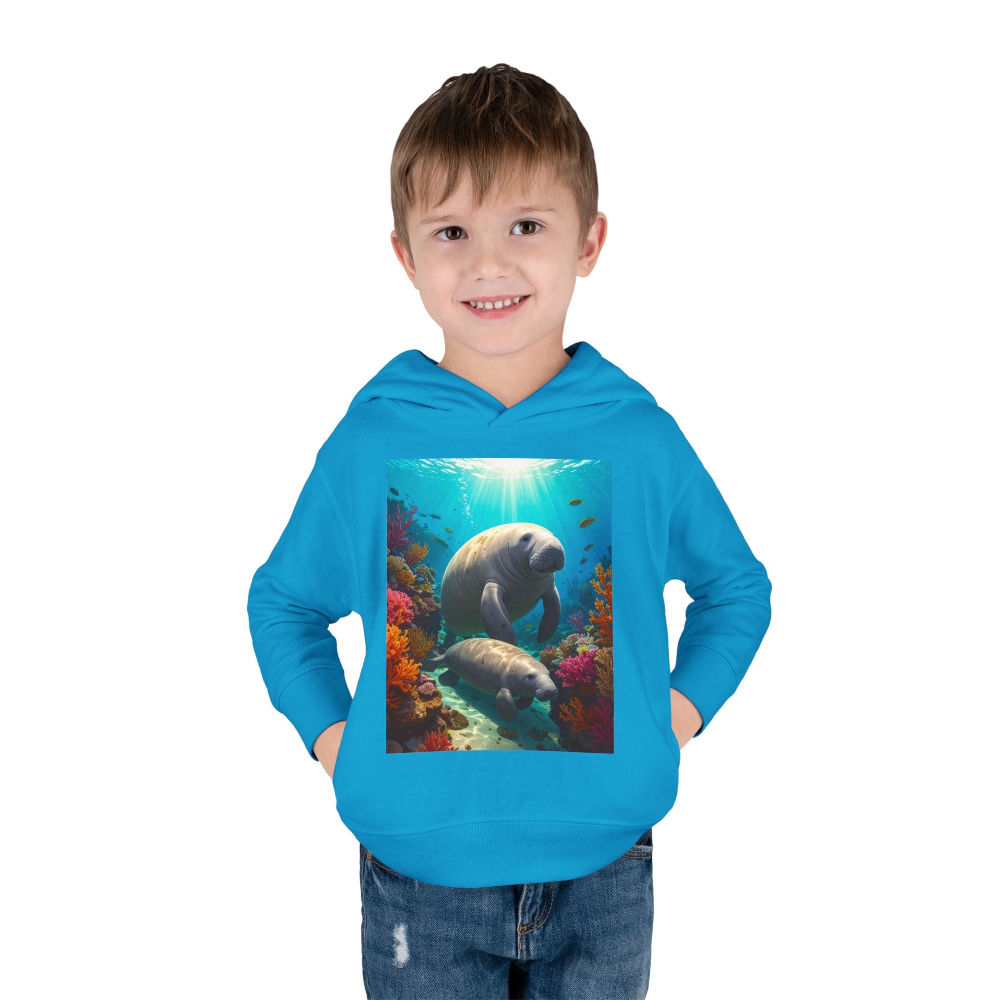 Manatee & Cub Toddler Pullover Fleece Hoodie