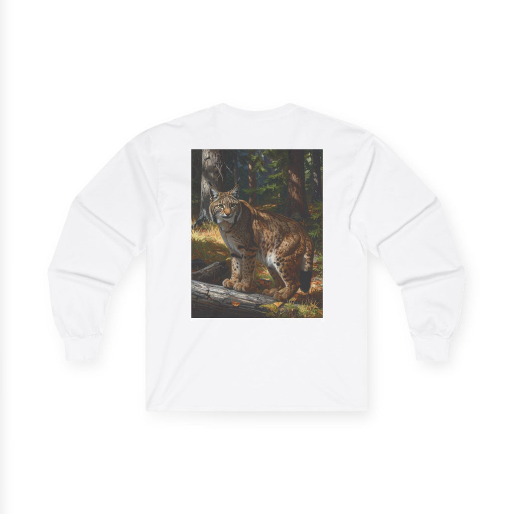 Bobcat Wilderness Long Sleeve Tee — Realistic Forest Cat Graphic