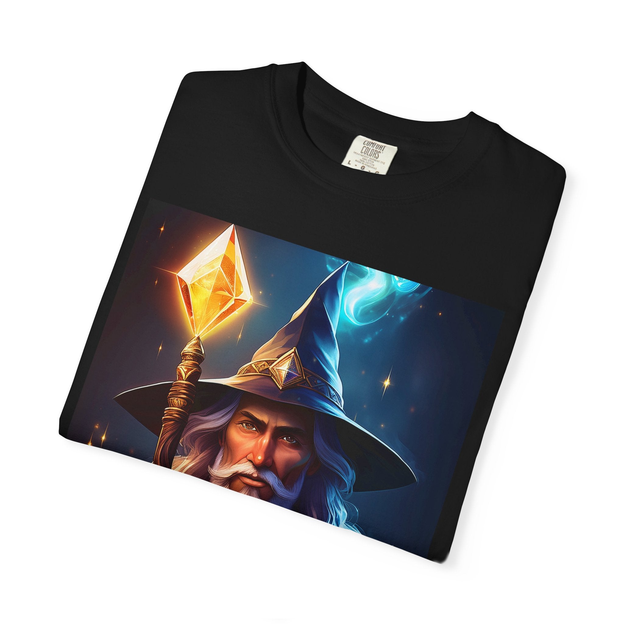 Wizard Portrait T‑Shirt — Mystic Mage Graphic Tee