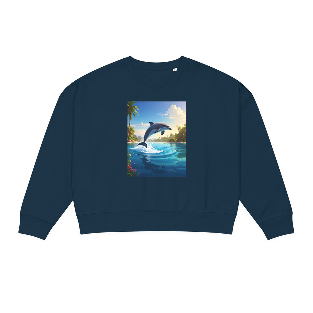 Dolphin Sunset Crewneck Sweatshirt — Tropical Ocean Graphic
