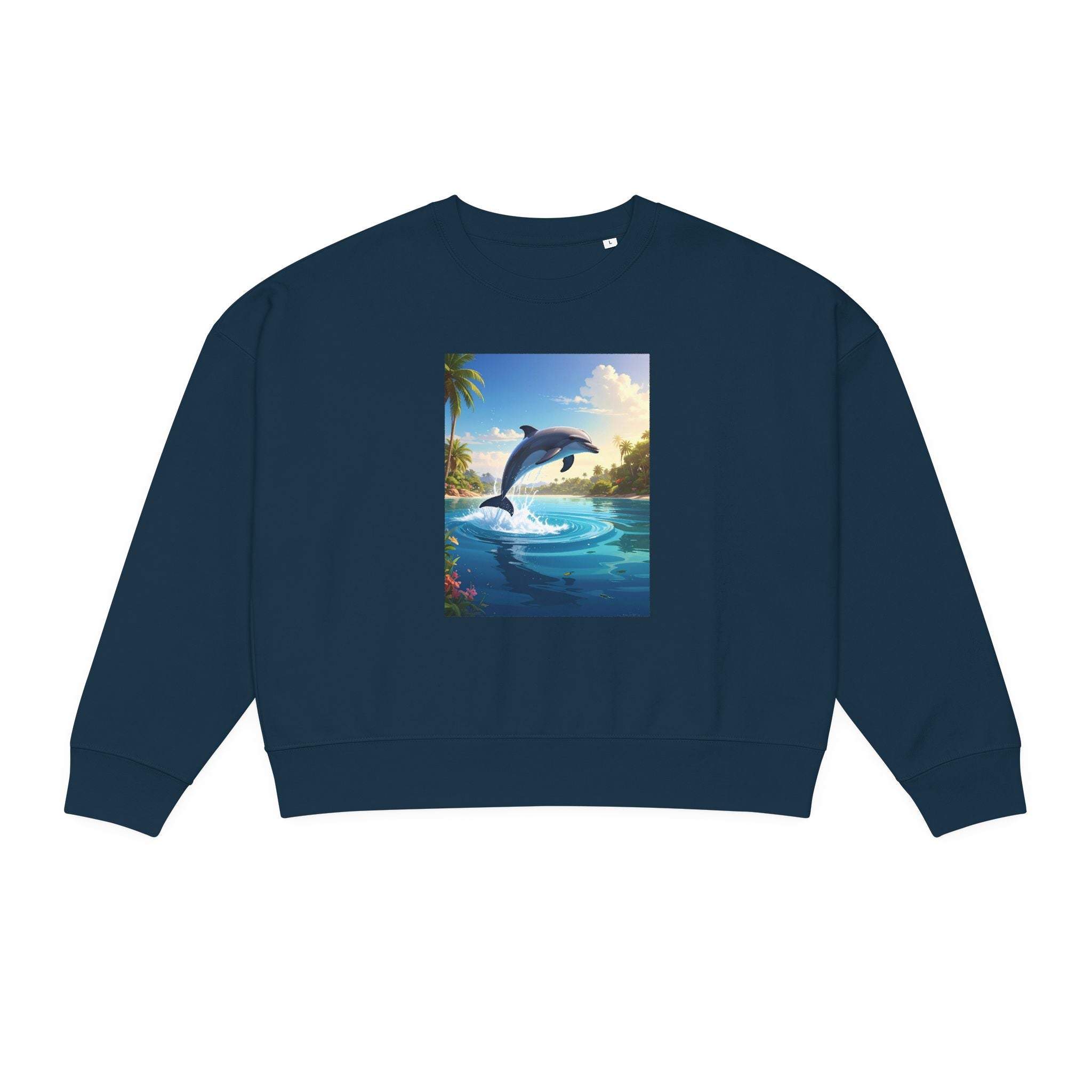 Dolphin Sunset Crewneck Sweatshirt — Tropical Ocean Graphic