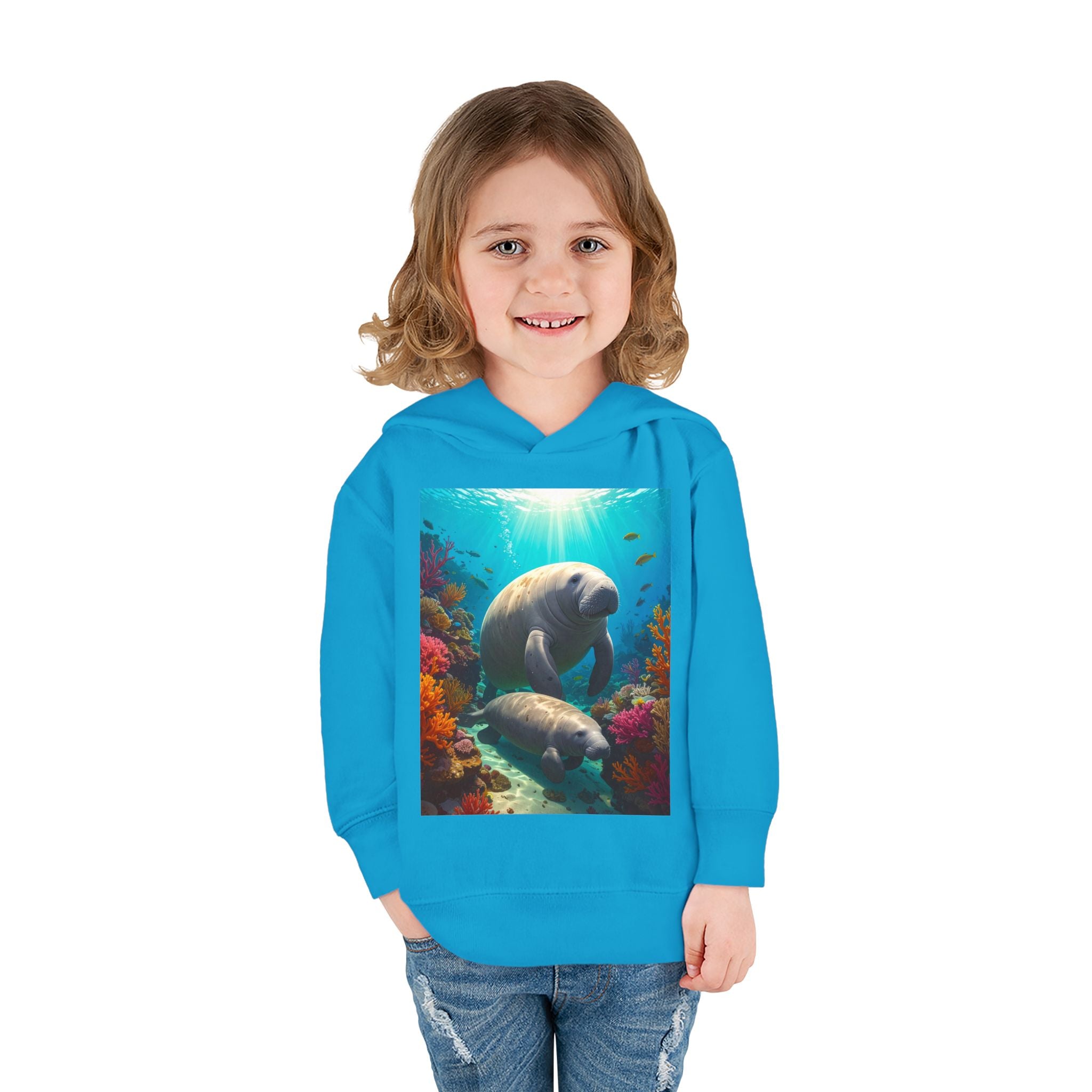 Manatee & Cub Toddler Pullover Fleece Hoodie