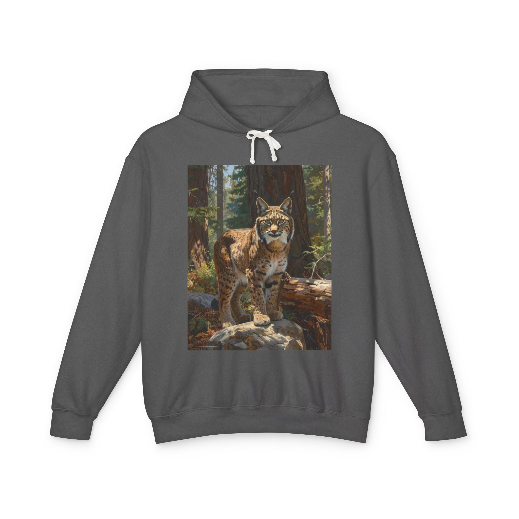 Bobcat Forest Hoodie — Wildcat Nature Graphic Sweatshirt