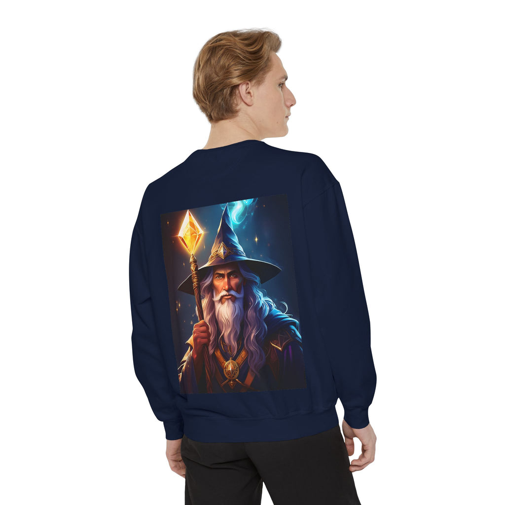 Wizard Staff Sweatshirt — Mystic Fantasy Mage Portrait Crewneck