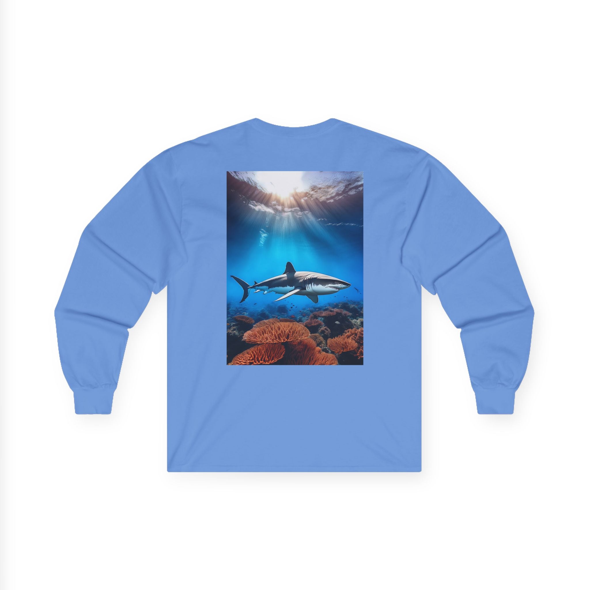 Shark Ocean Long Sleeve Tee — Underwater Reef Graphic Shirt