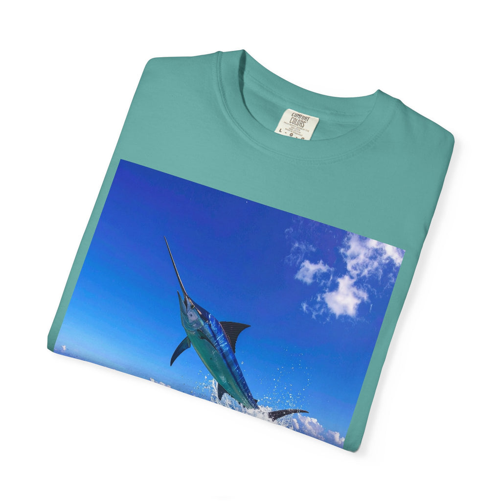 Sailfish Ocean Graphic T-Shirt — Tropical Marlin Jump Photo Tee