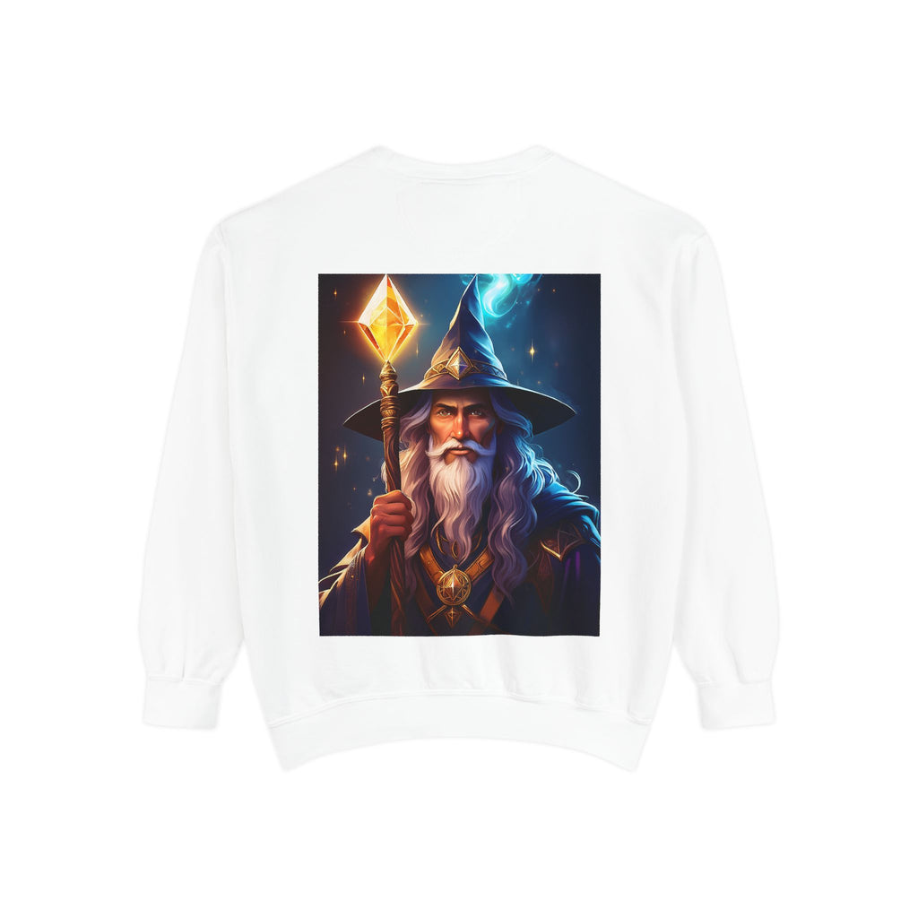 Wizard Staff Sweatshirt — Mystic Fantasy Mage Portrait Crewneck
