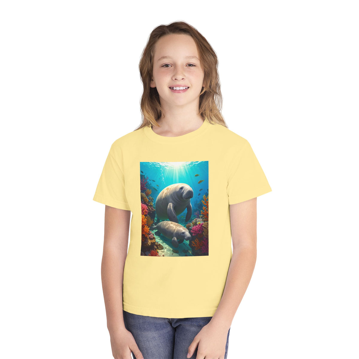 Manatee & Cub Youth Midweight Tee