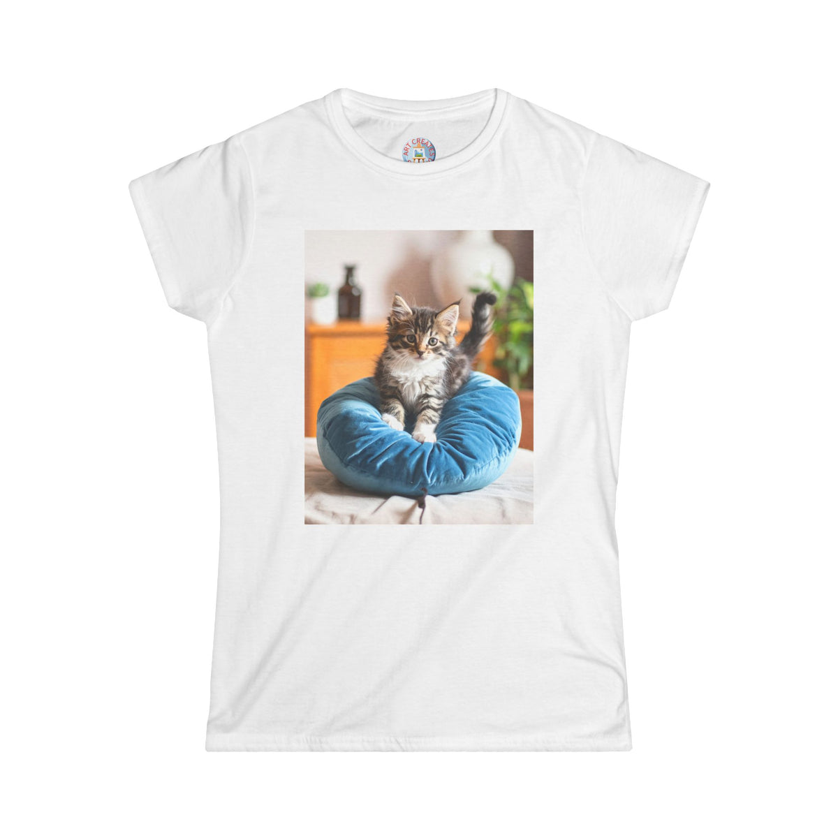 Pillow Kitten-Women's Tee — Customizable Blank Softstyle Shirt