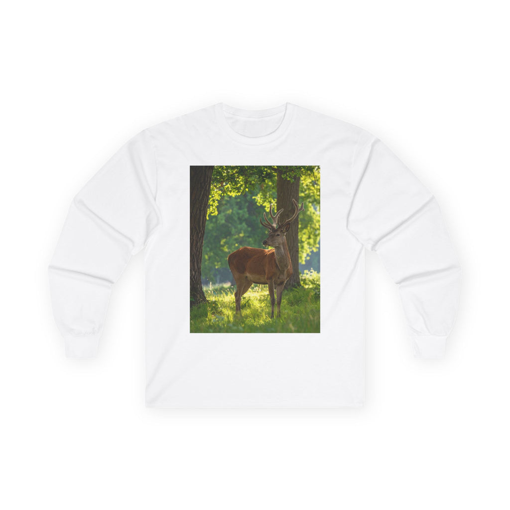 Deer in Sunlight Long Sleeve Tee — Nature Wildlife Photo Shirt
