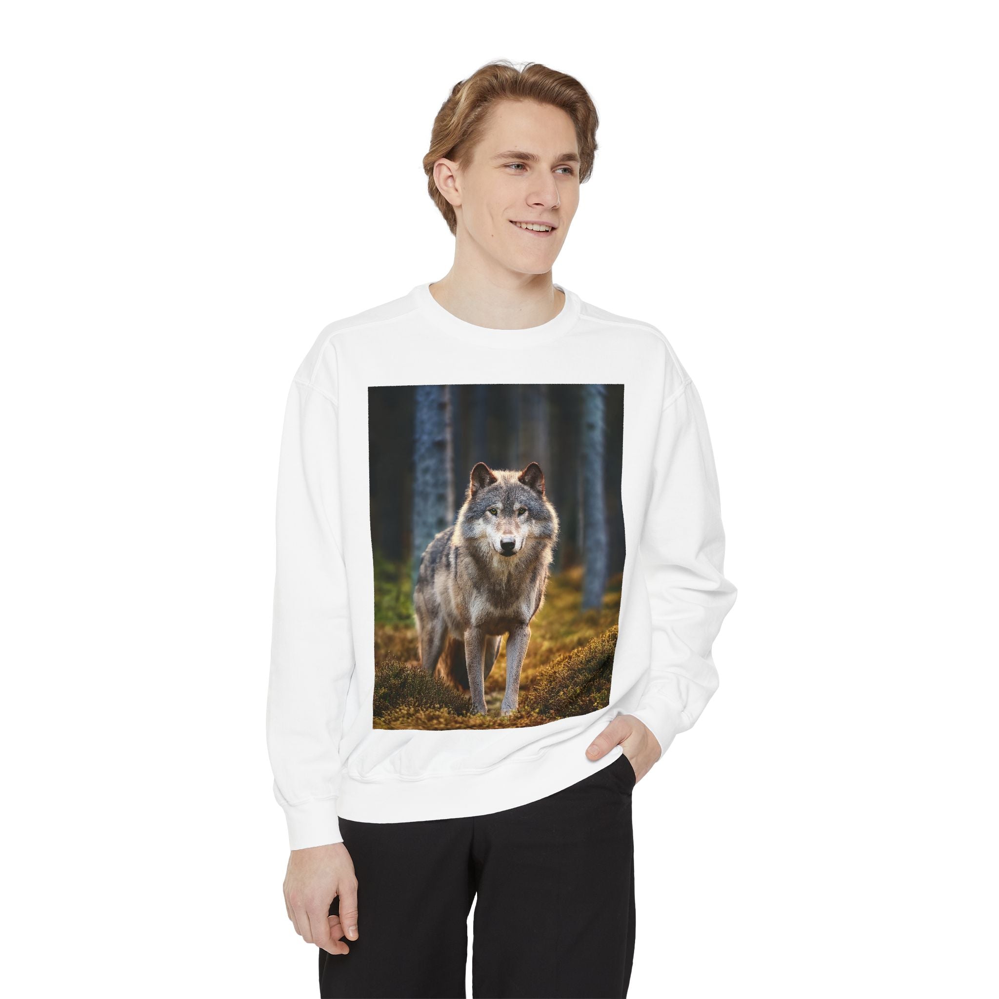 Wolf Forest Sweatshirt — Majestic Wolf Graphic Crewneck