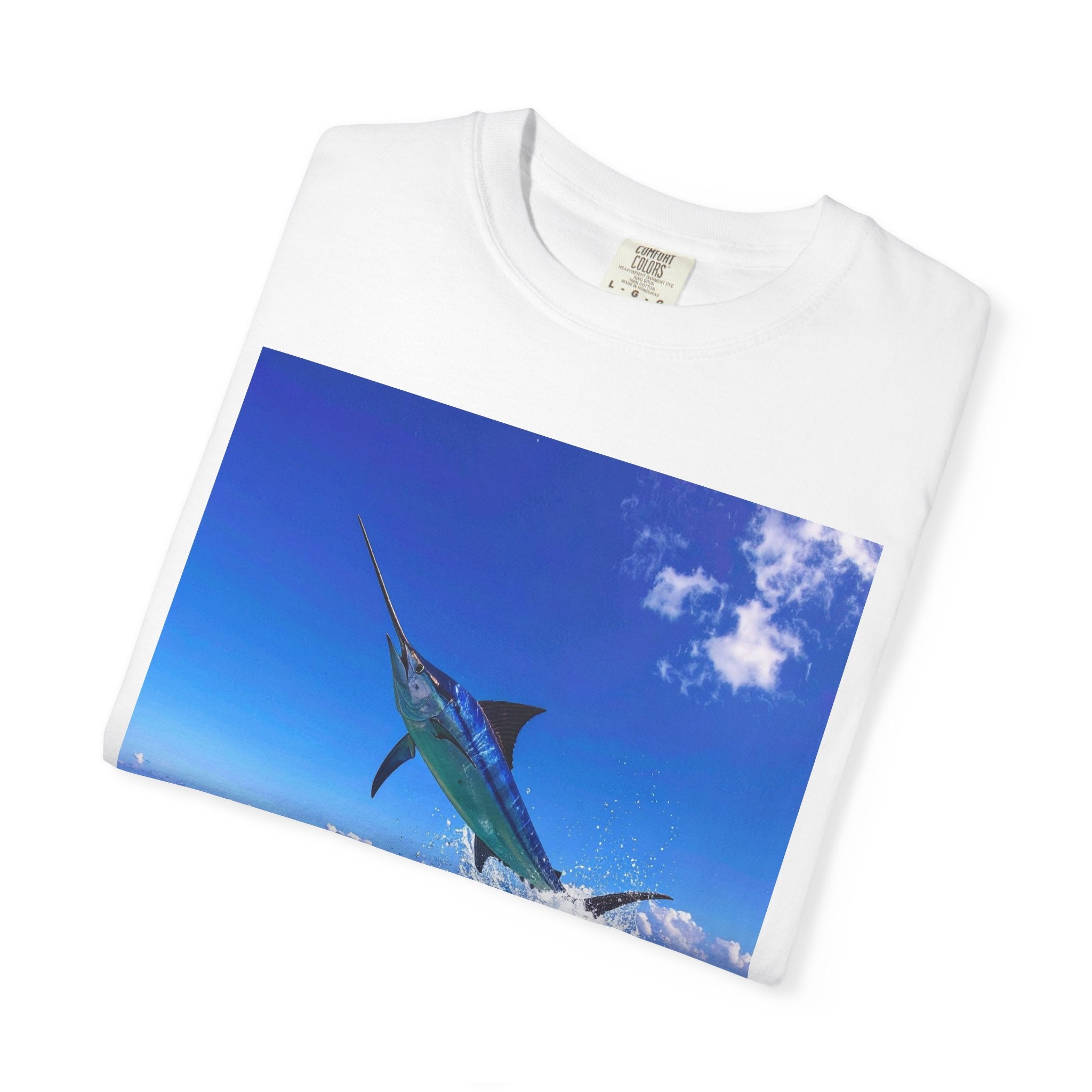 Sailfish Ocean Graphic T-Shirt — Tropical Marlin Jump Photo Tee