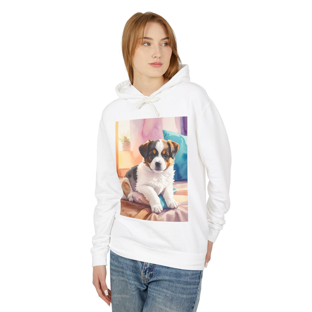 Puppy Portrait Hoodie — Cute Dog Photo Lightweight Hooded Sweatshirt