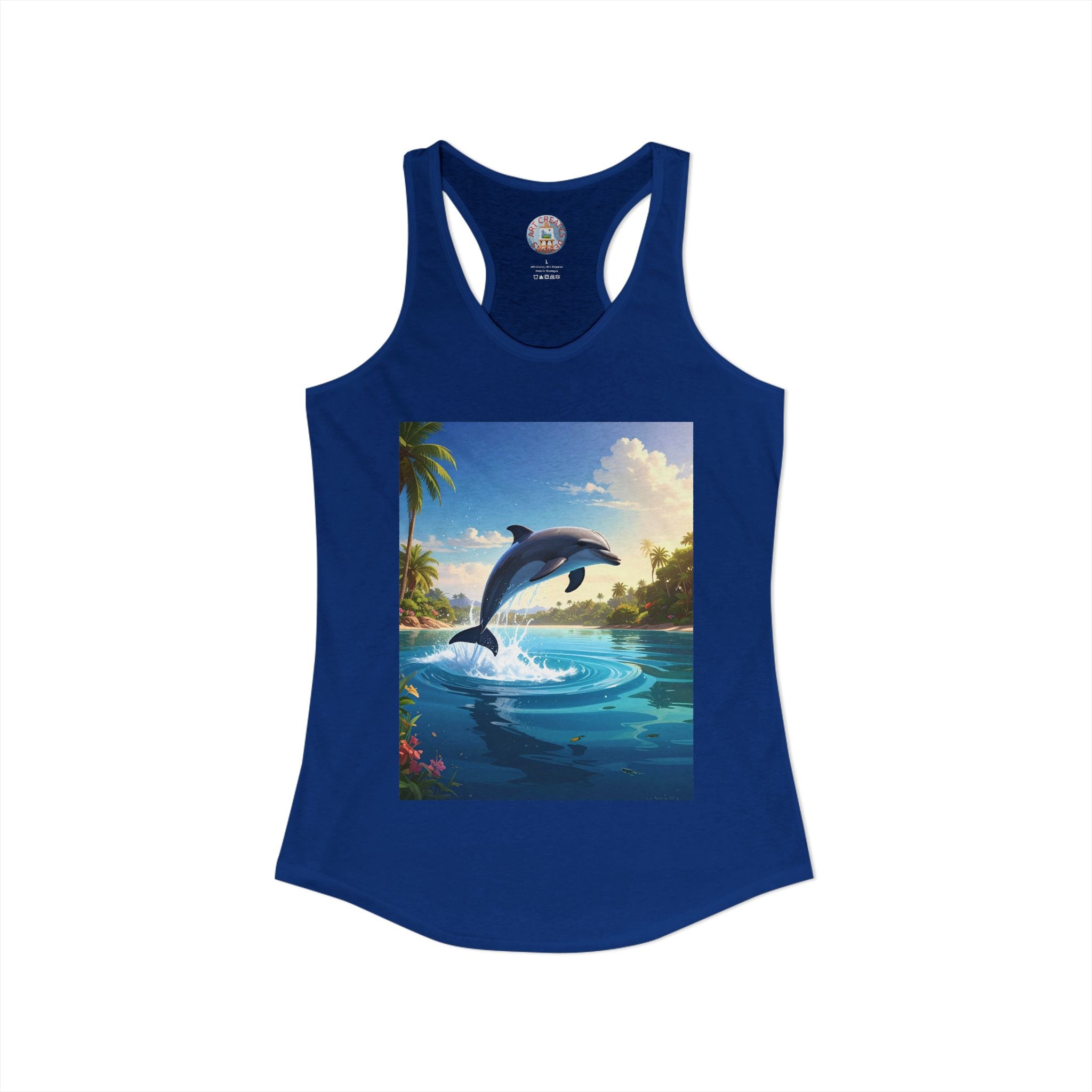 Dolphin-Women's Ideal Racerback Tank