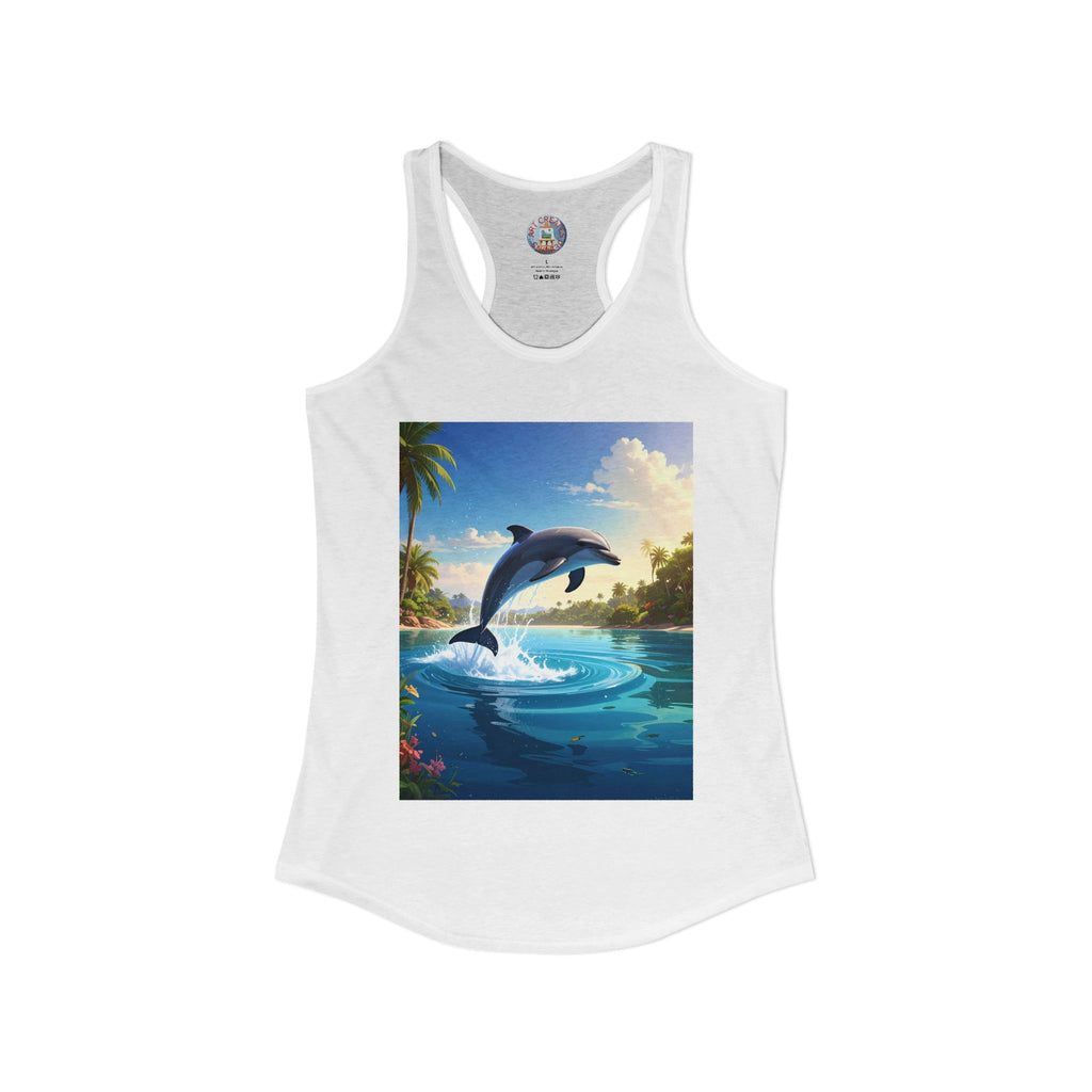 Dolphin-Women's Ideal Racerback Tank