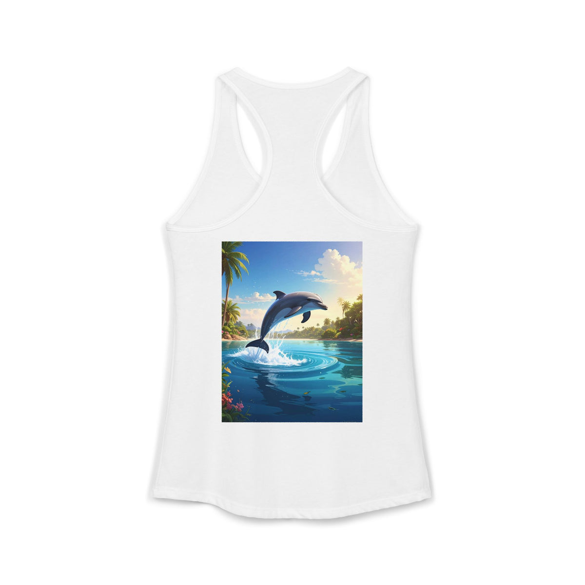 Dolphin-Women's Ideal Racerback Tank
