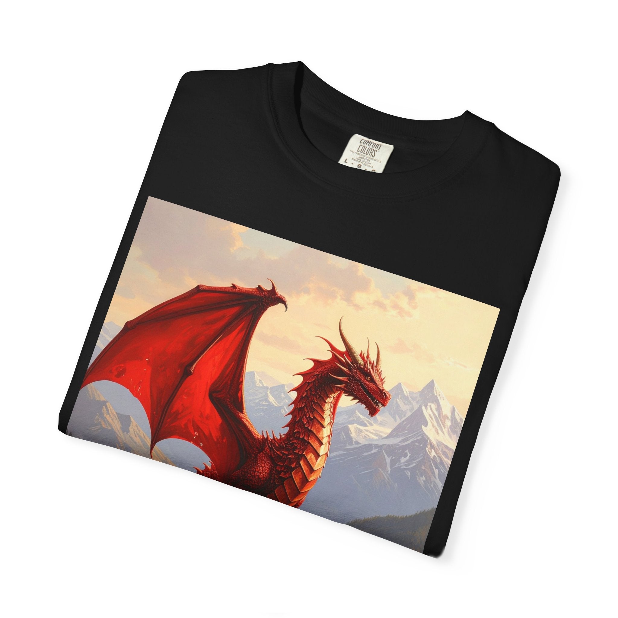Red Dragon Mountain T-Shirt — Fantasy Dragon Tee