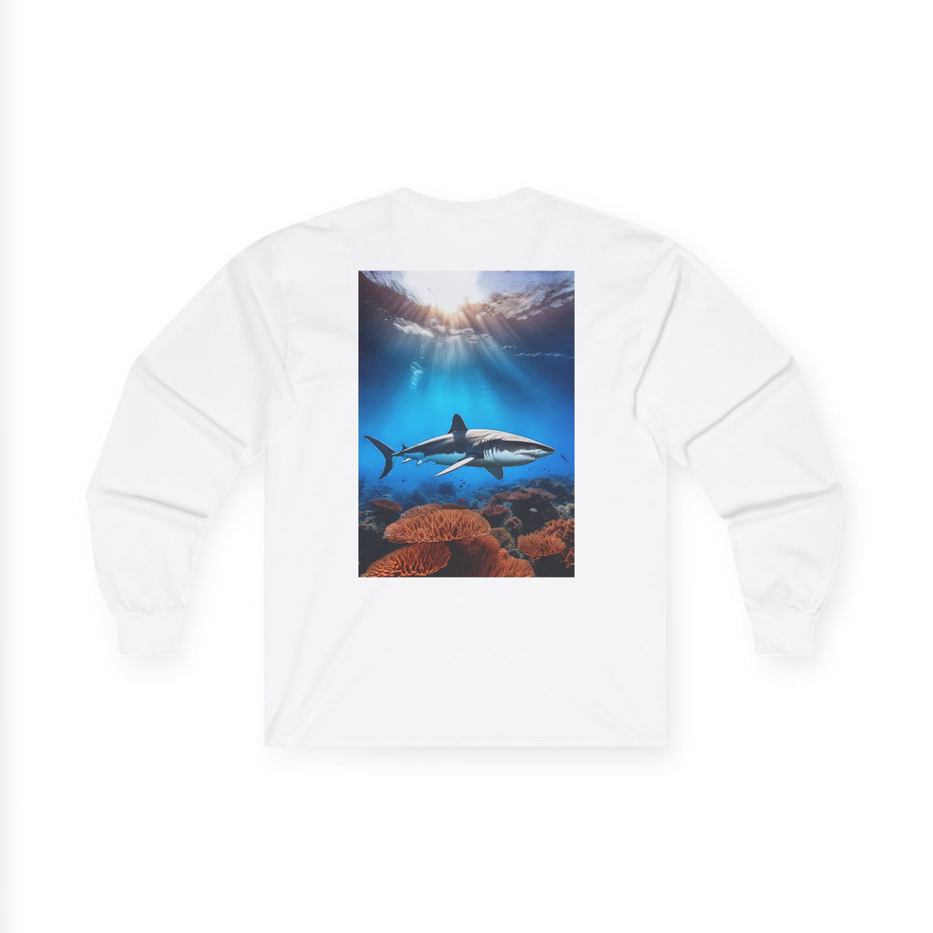 Shark Ocean Long Sleeve Tee — Underwater Reef Graphic Shirt