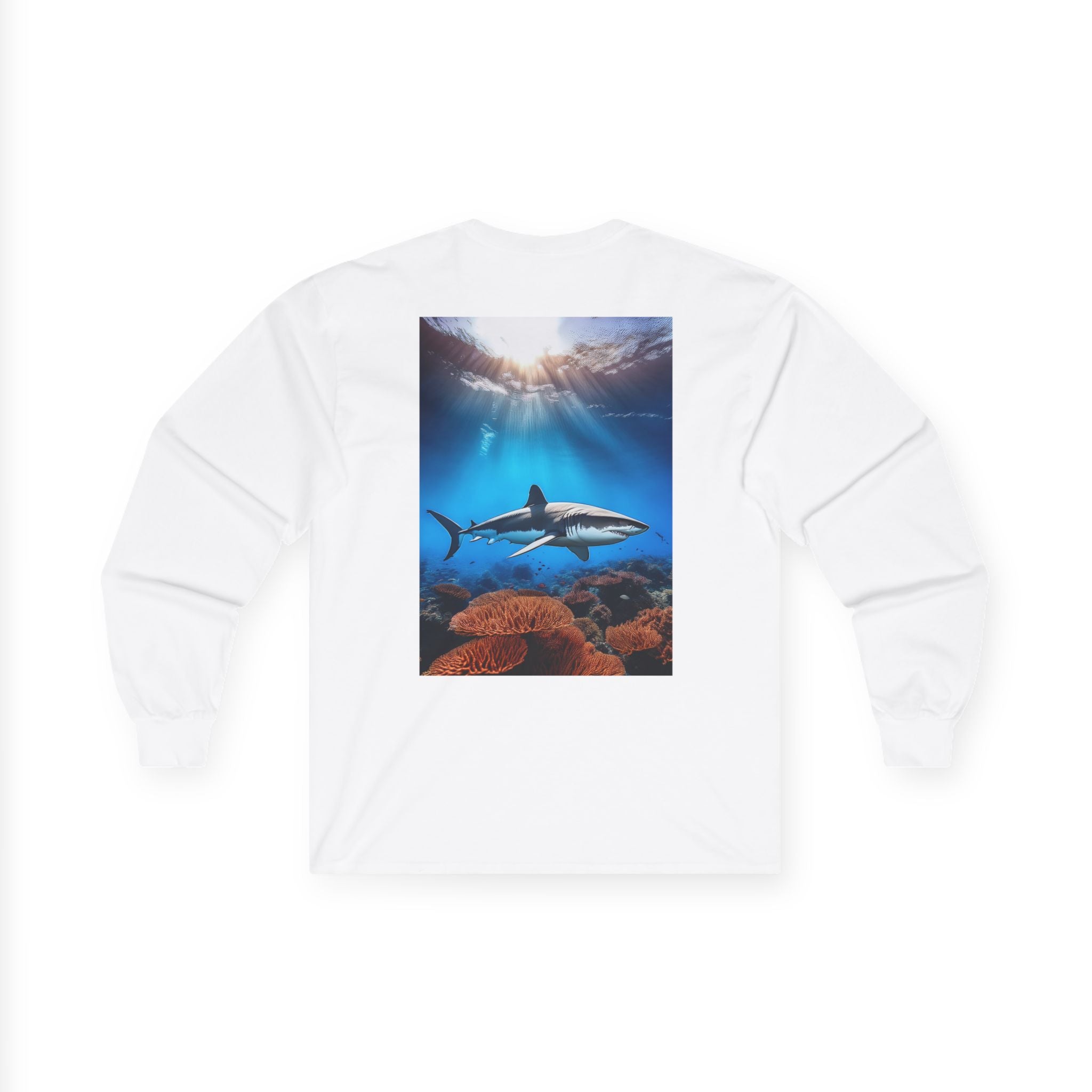 Shark Ocean Long Sleeve Tee — Underwater Reef Graphic Shirt