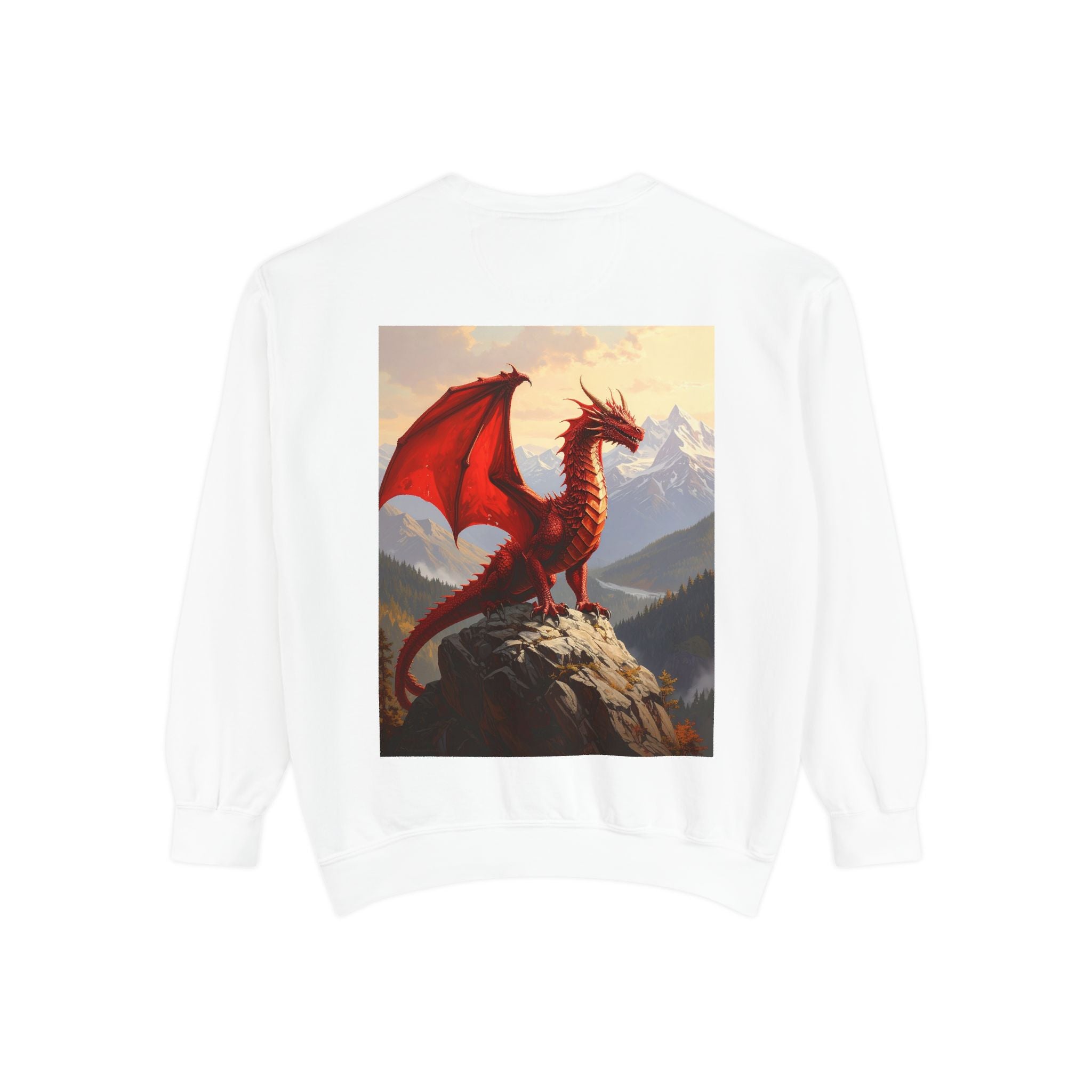Dragon Crest Sweatshirt — Red Dragon Mountain Fantasy Crewneck