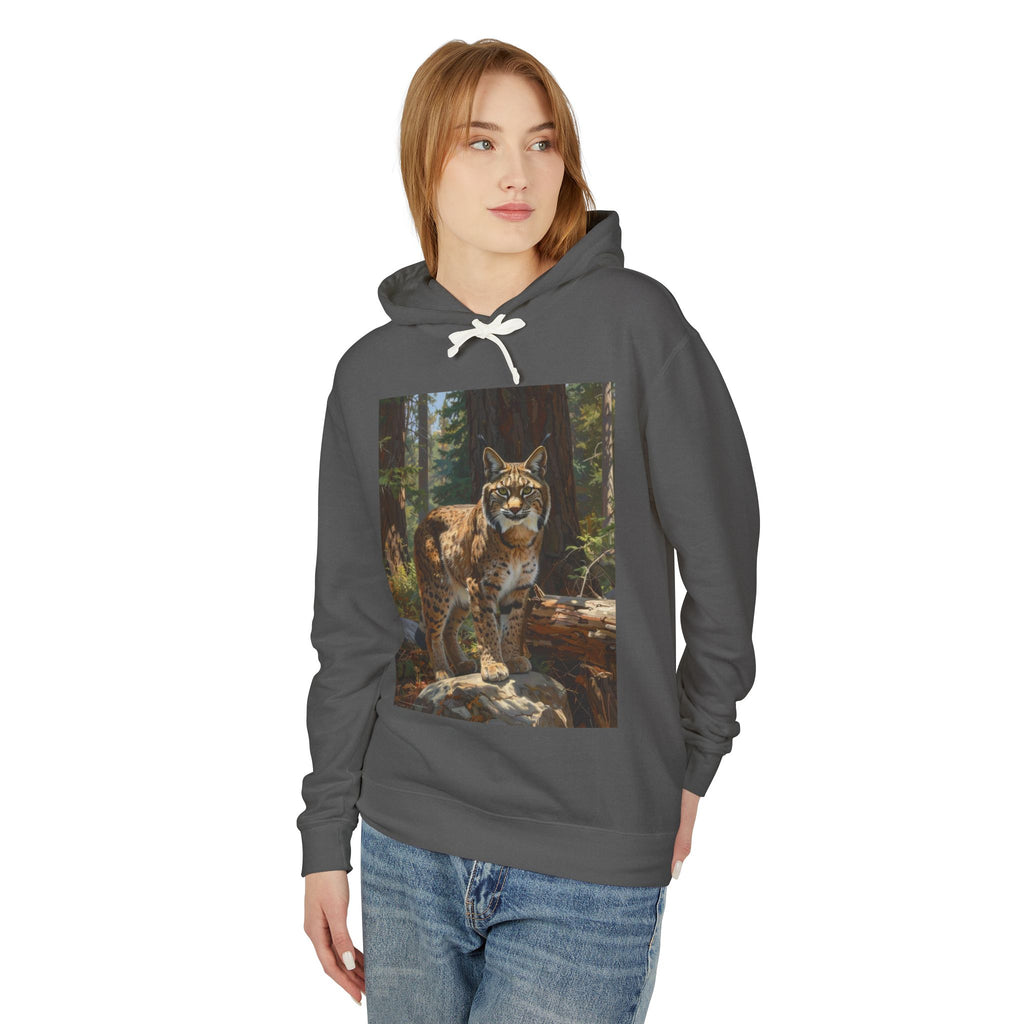 Bobcat Forest Hoodie — Wildcat Nature Graphic Sweatshirt