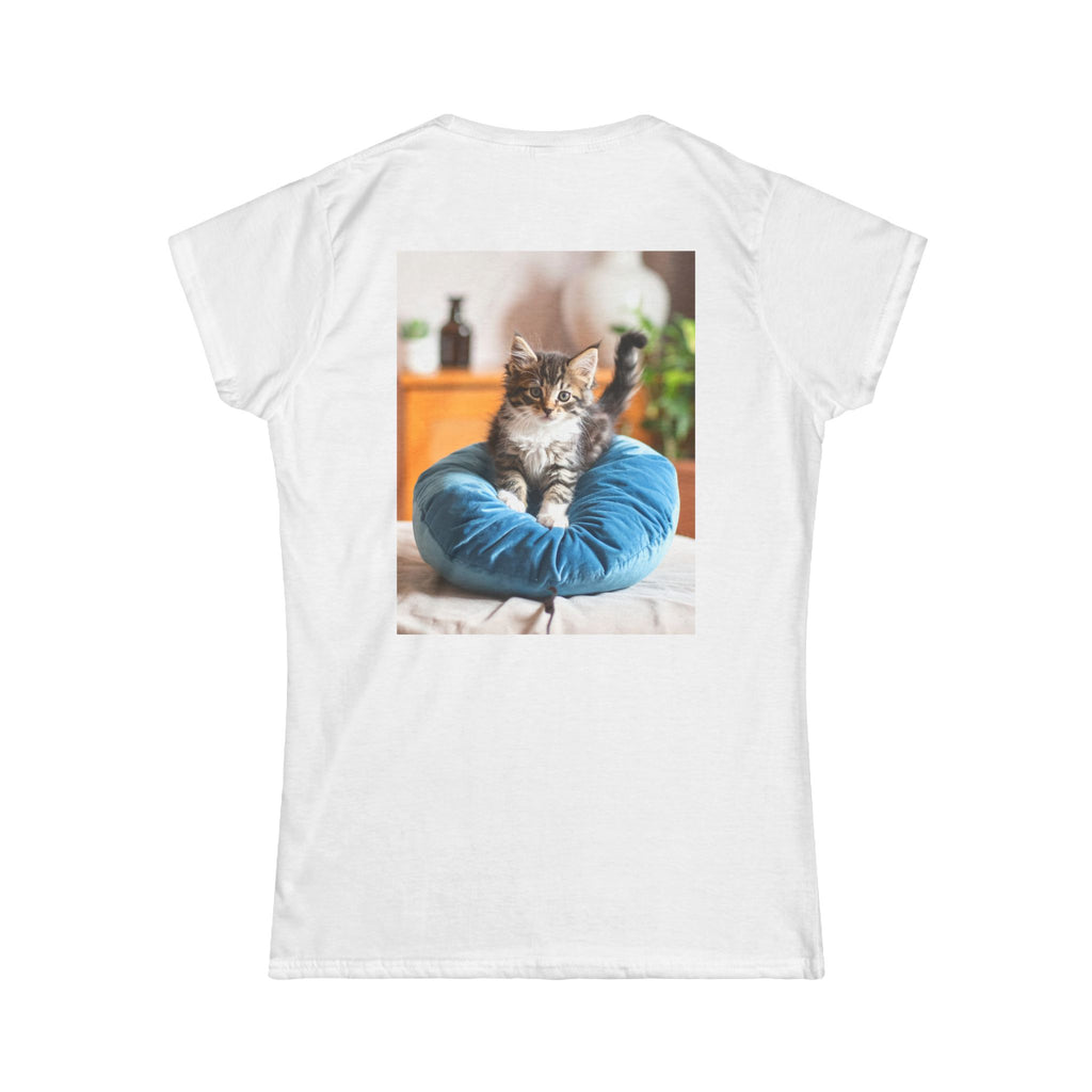 Pillow Kitten-Women's Tee — Customizable Blank Softstyle Shirt