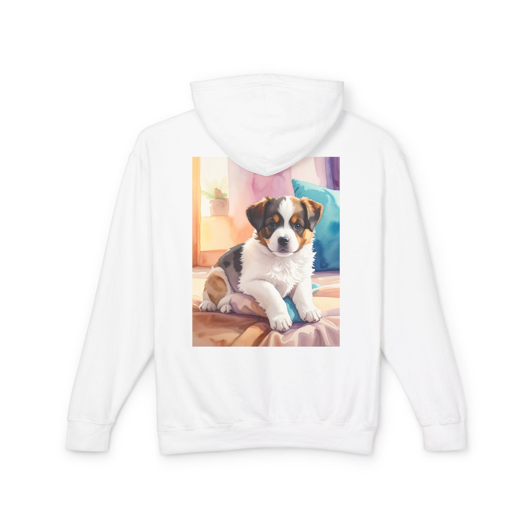 Puppy Portrait Hoodie — Cute Dog Photo Lightweight Hooded Sweatshirt