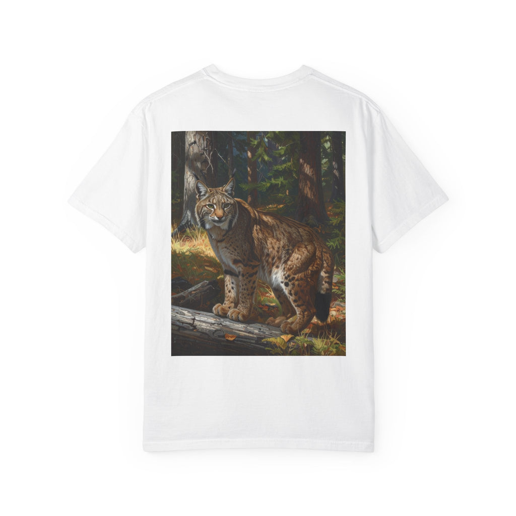 Bobcat in the Forest T-Shirt — Realistic Wildcat Nature Tee