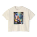 Fairy Garden Tee — Magical Winged Fairy Illustration Women's Boxy T-Shirt