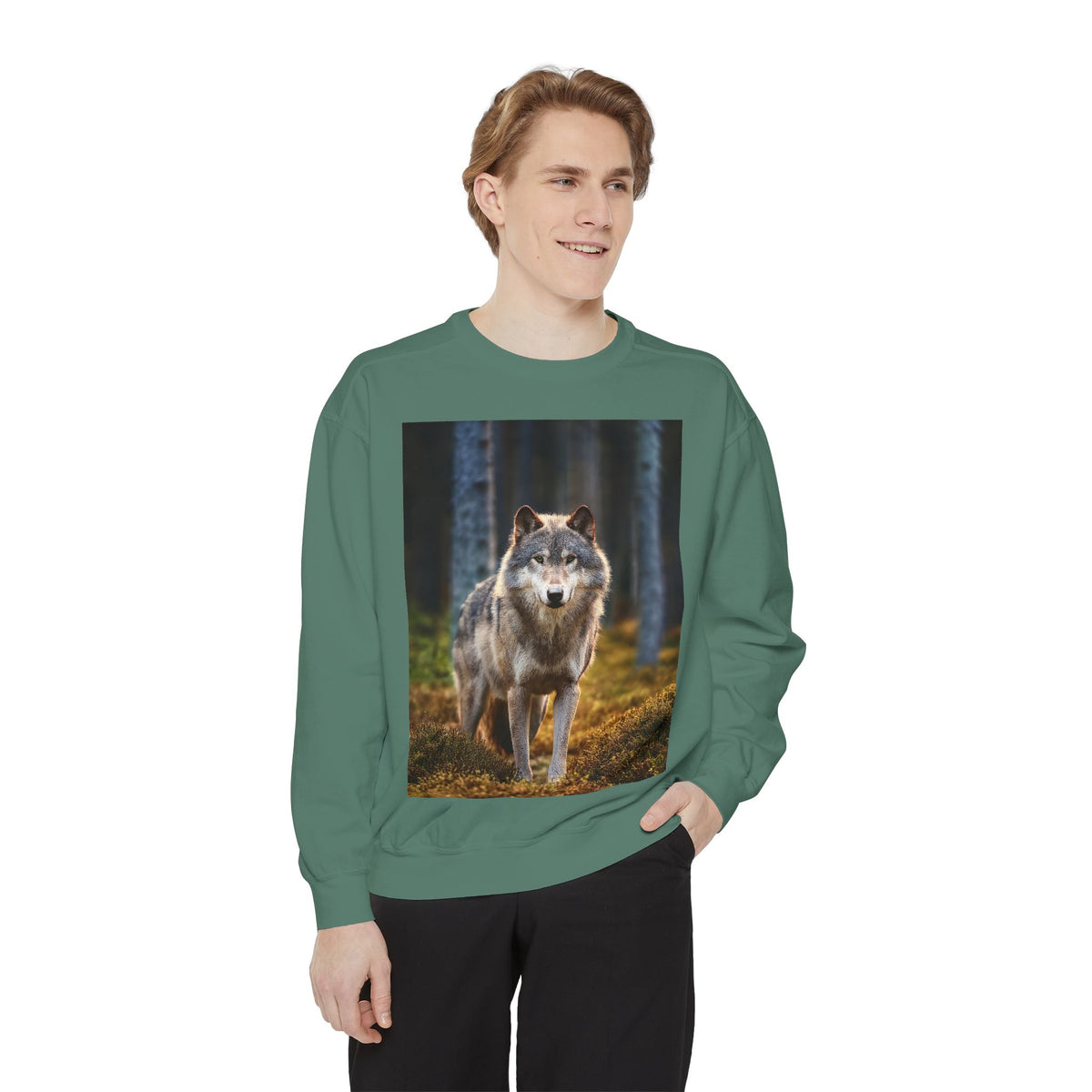 Wolf Forest Sweatshirt — Majestic Wolf Graphic Crewneck