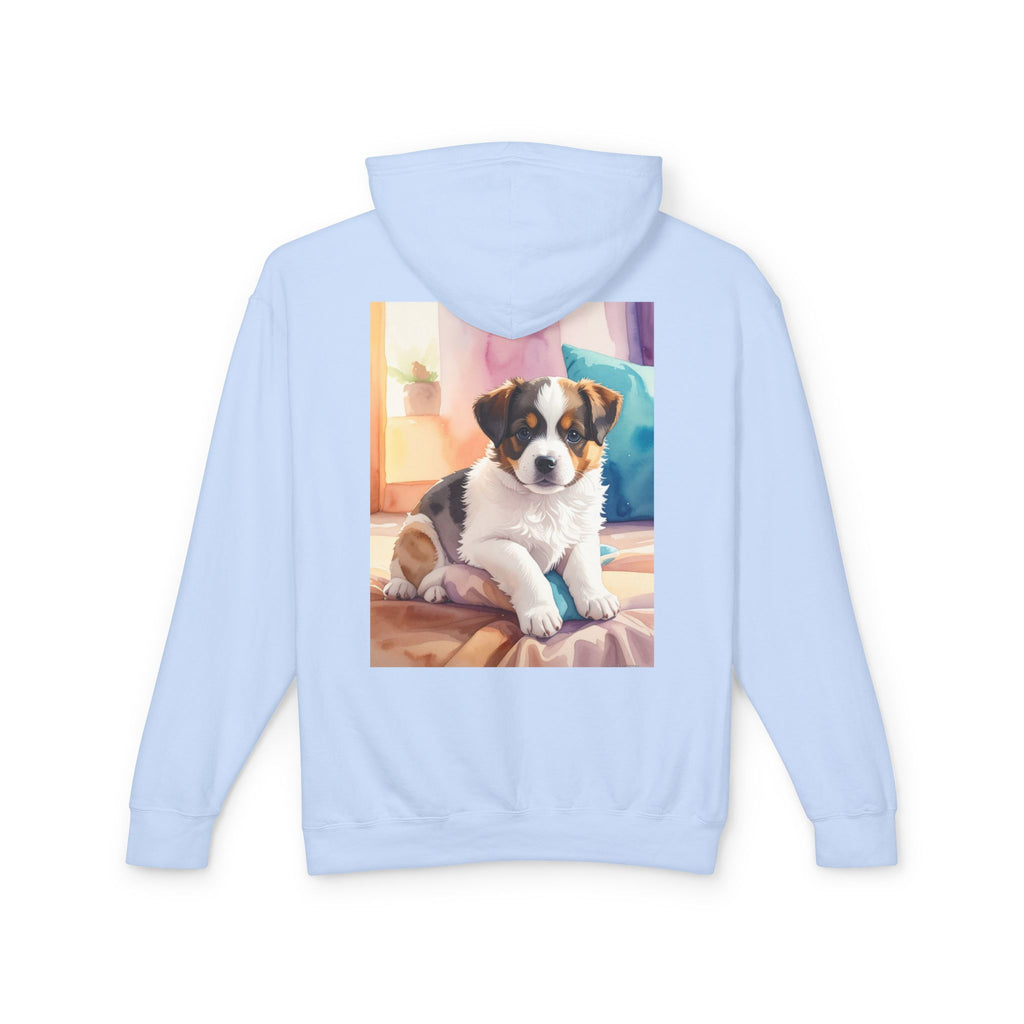 Puppy Portrait Hoodie — Cute Dog Photo Lightweight Hooded Sweatshirt