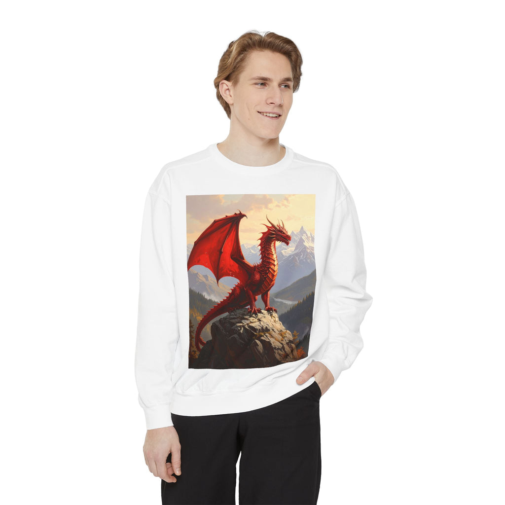 Dragon Crest Sweatshirt — Red Dragon Mountain Fantasy Crewneck
