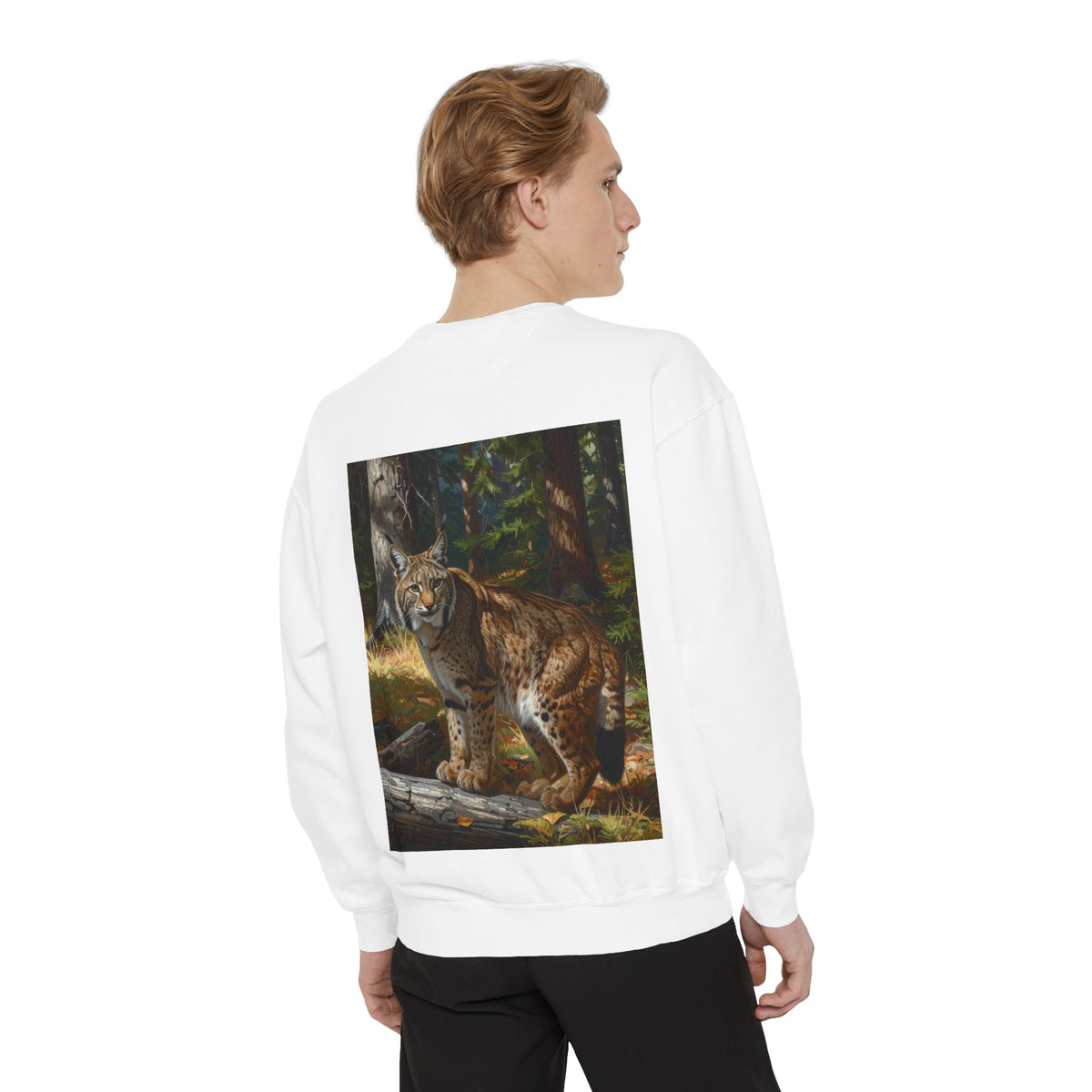 Bobcat Forest Sweatshirt — Wildlife Art Crewneck