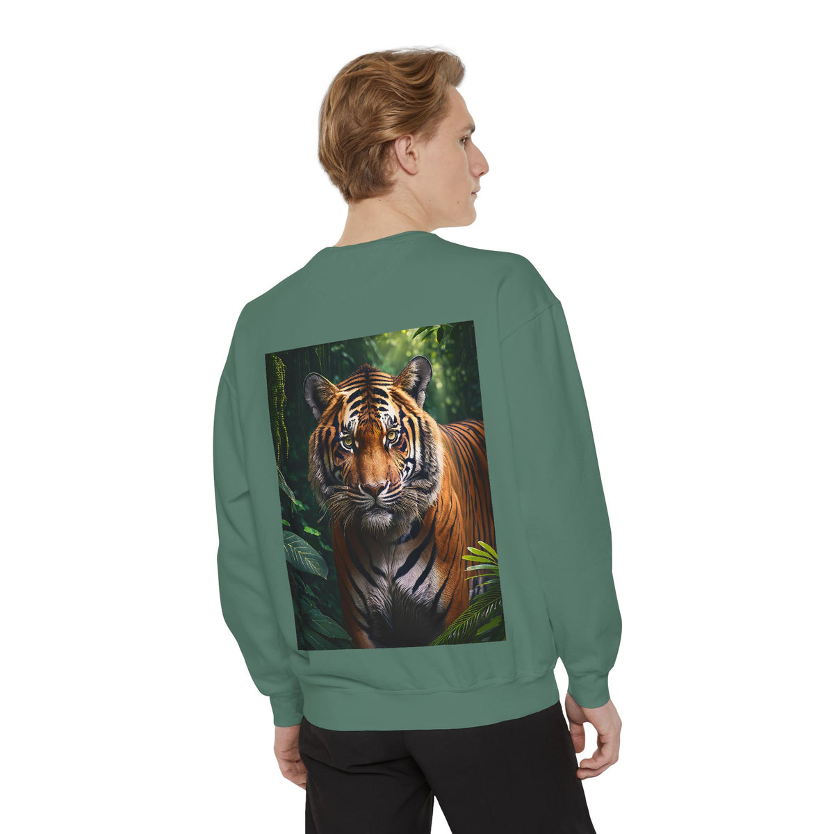 Tiger Portrait Sweatshirt — Realistic Jungle Tiger Graphic Crewneck
