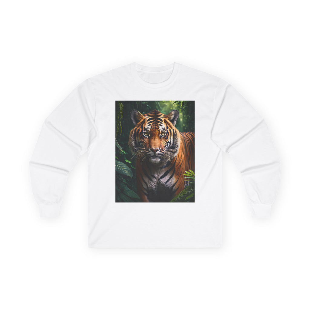 Tiger Portrait Long Sleeve Tee — Majestic Jungle Cat Graphic Shirt