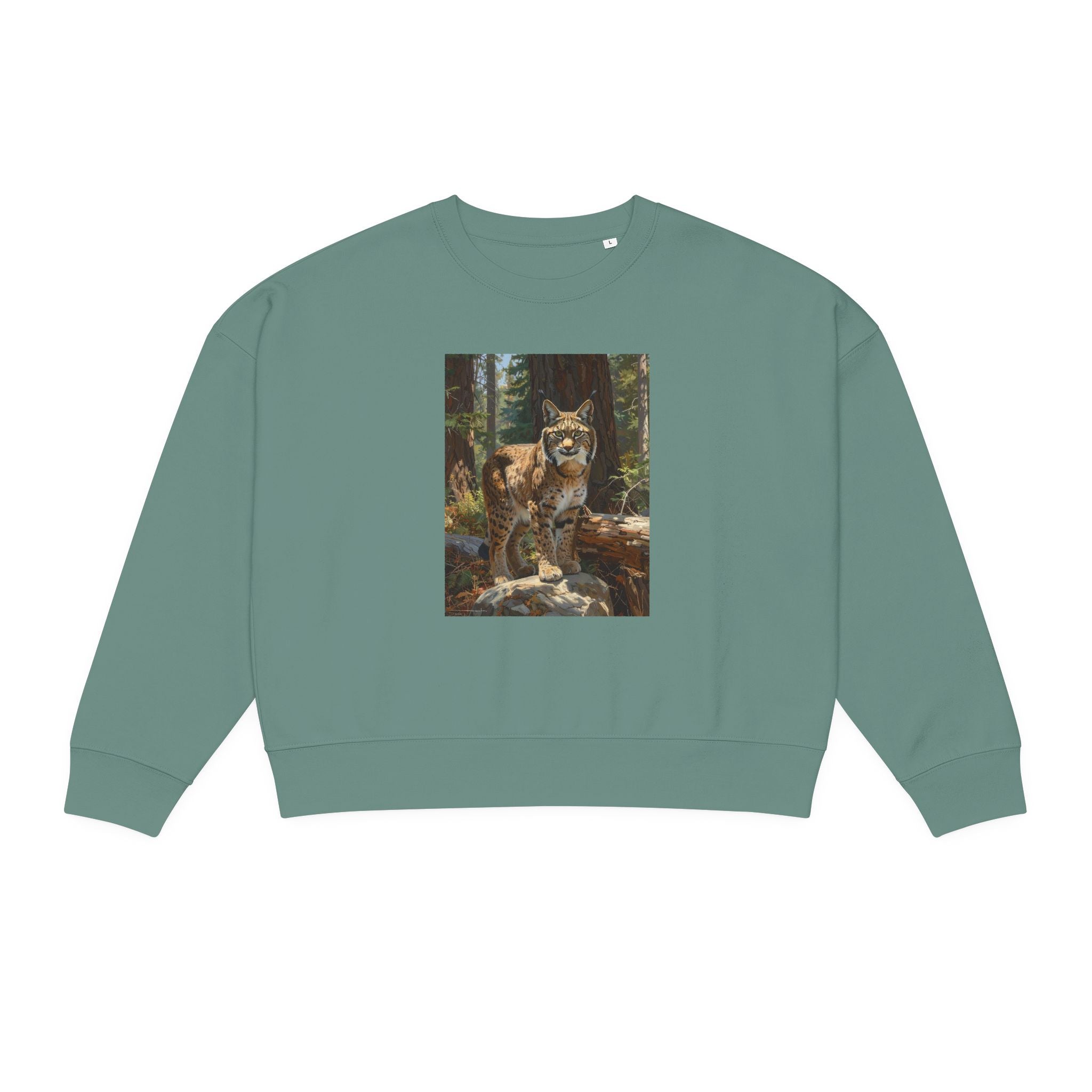 Bobcat Forest Crewneck Sweatshirt — Women's Organic Alma Crew