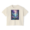 Mystical Forest Women's Boxy Tee — Enchanted Path Art Shirt