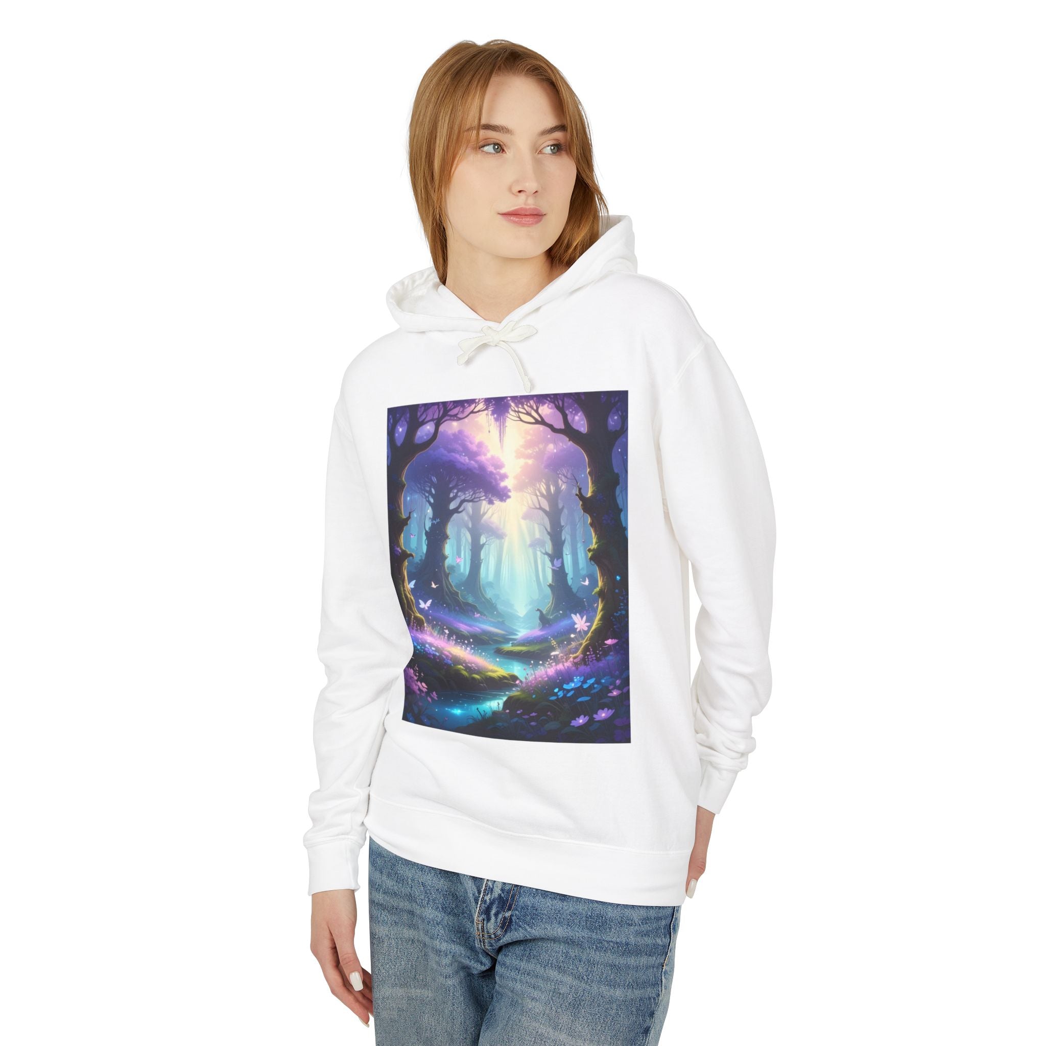 Magical Forest Hoodie — Ethereal Woodland Path Graphic Sweatshirt