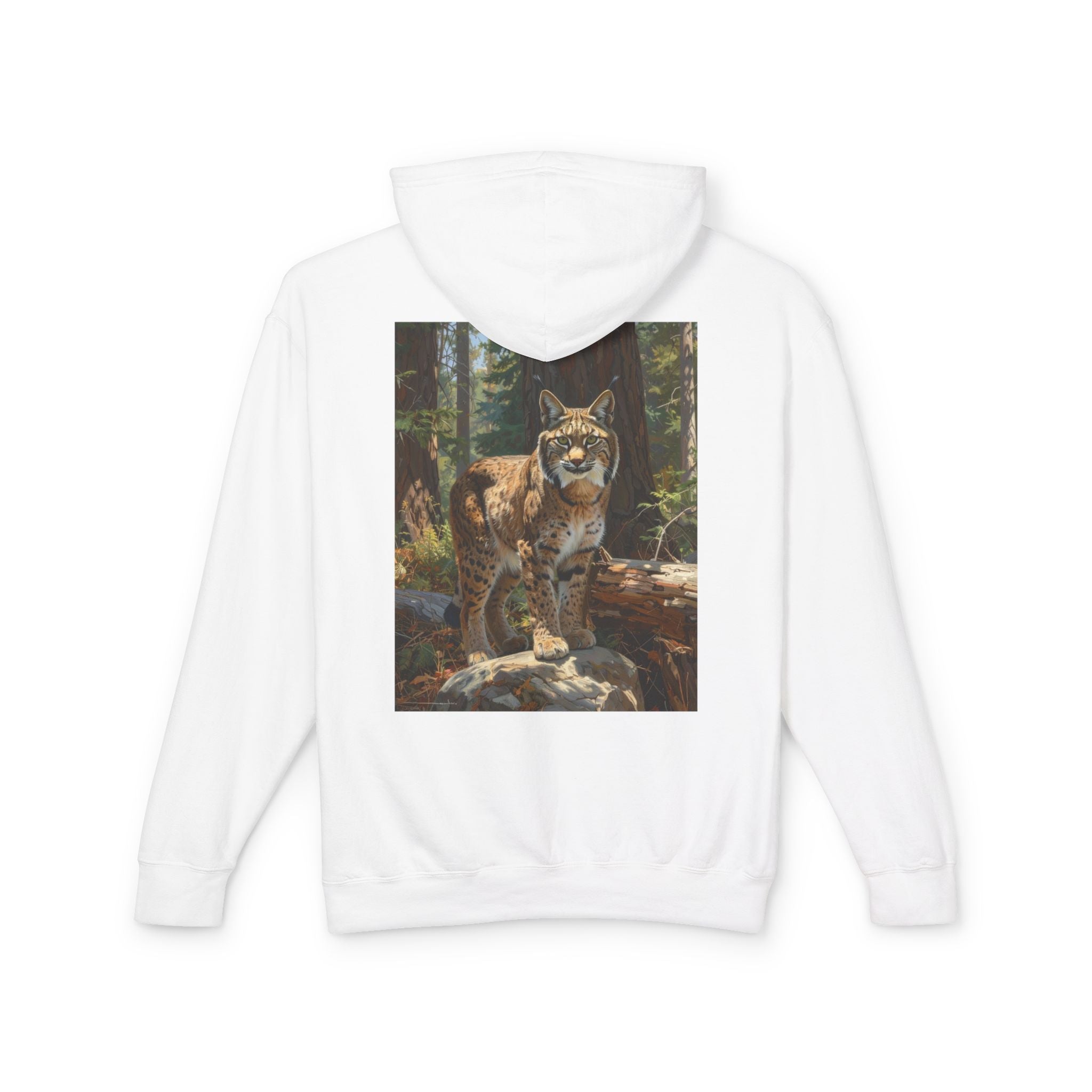 Bobcat Forest Hoodie — Wildcat Nature Graphic Sweatshirt
