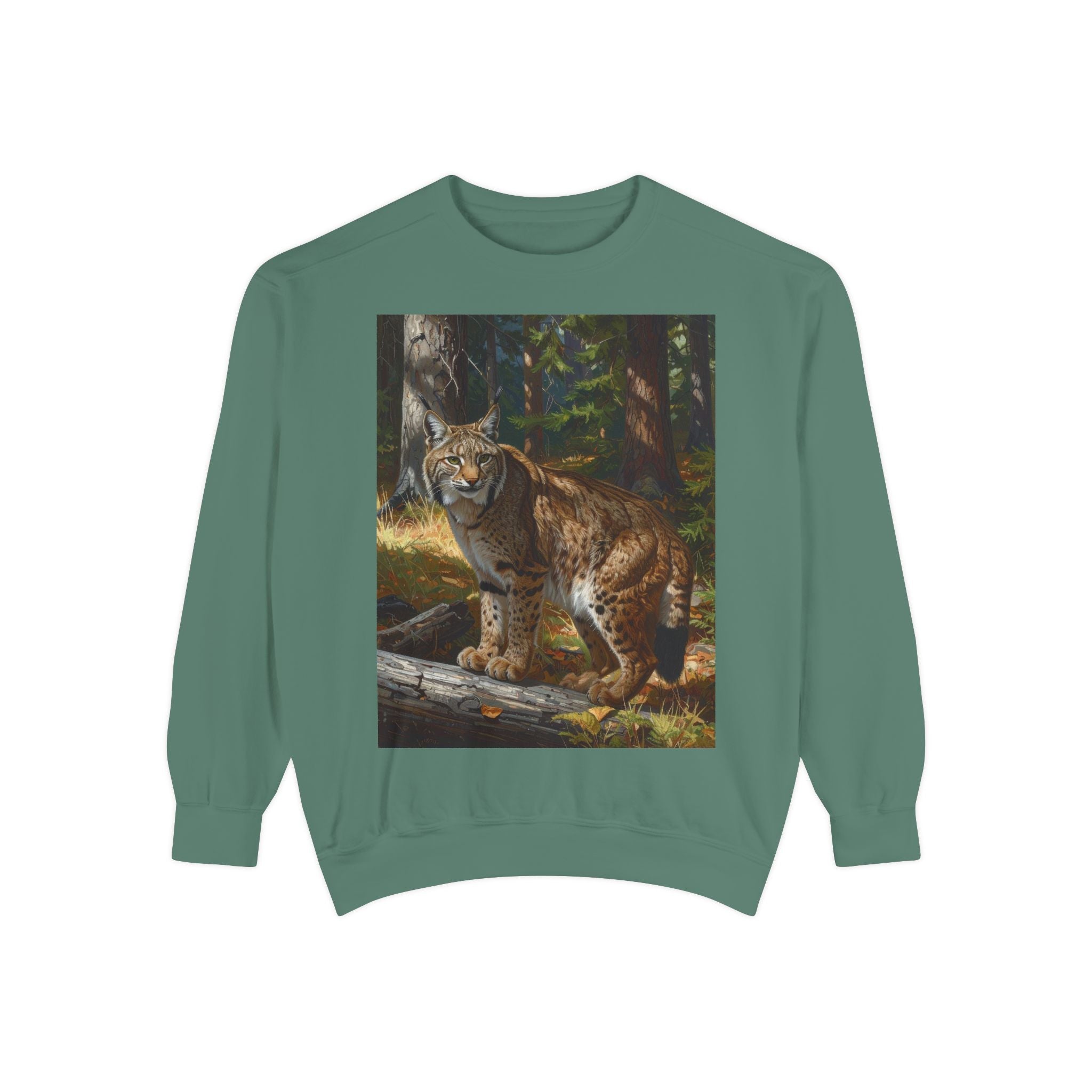 Bobcat Forest Sweatshirt — Wildlife Art Crewneck