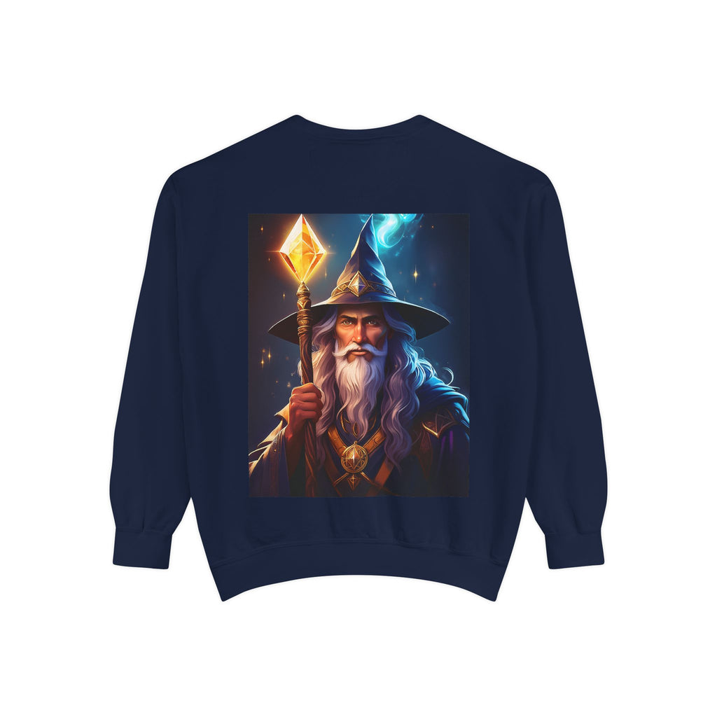 Wizard Staff Sweatshirt — Mystic Fantasy Mage Portrait Crewneck