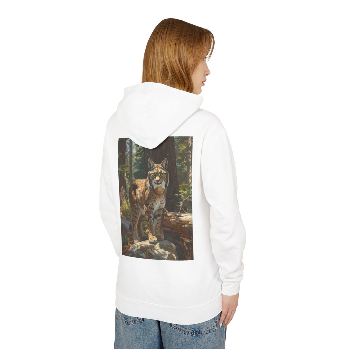 Bobcat Forest Hoodie — Wildcat Nature Graphic Sweatshirt