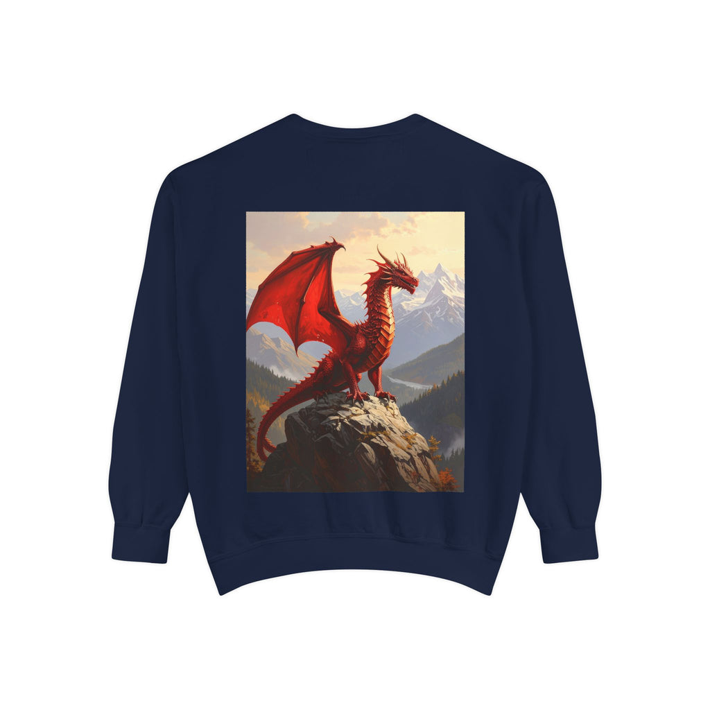 Dragon Crest Sweatshirt — Red Dragon Mountain Fantasy Crewneck