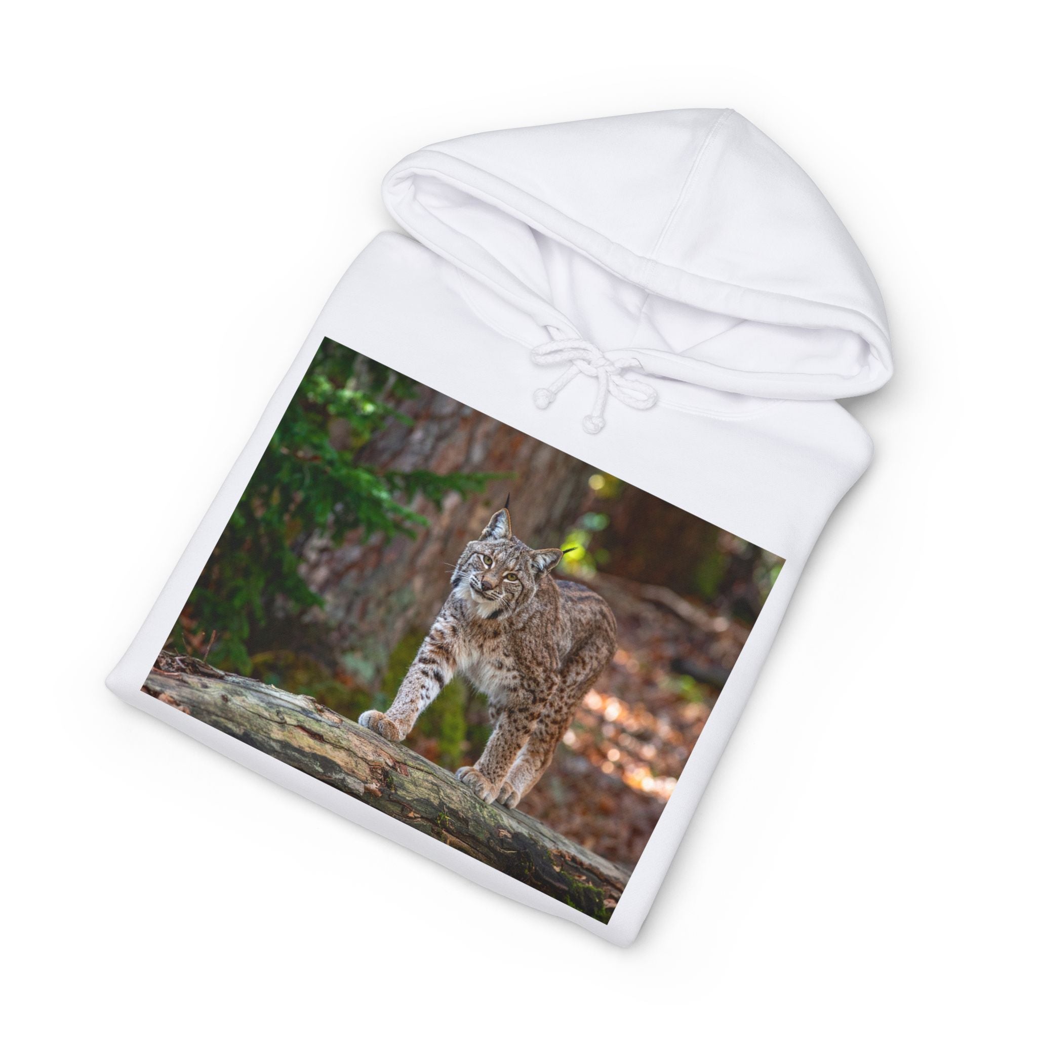 Bobcat Photo Hoodie - Wildlife Nature Graphic Sweatshirt for Animal Lovers