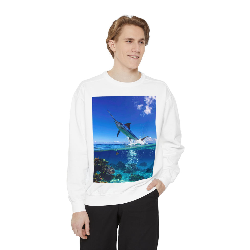 Marlin Ocean Sweatshirt — Tropical Sailfish Graphic Crewneck